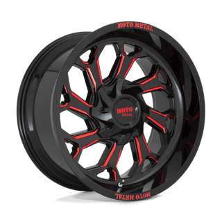 Moto Metal MO999 20x10 -18 Gloss Black Milled W/ Red Tint