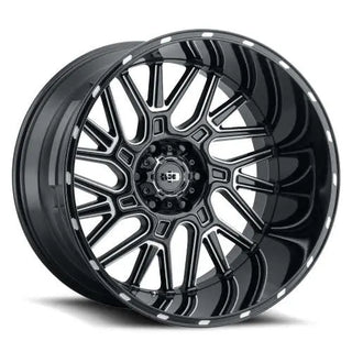 Vision Brawl 404 24x12 -51 Gloss Black with Milled Spoke Edges (Set of Four)