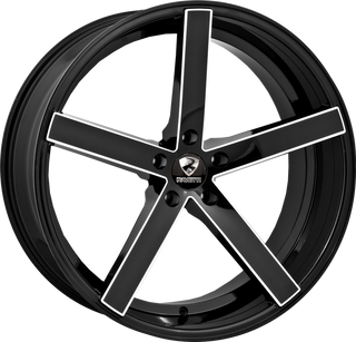 M1 | BLACK AND MILLED | 22x8.5 | 5x114.3 | +38