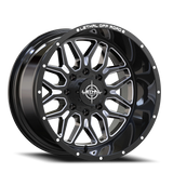Lethal Wheels Brawler LT03 20x10 -12 Gloss Black Milled