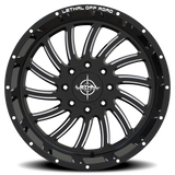 Lethal Wheels Caliber LT02 22x12 -44 Gloss Black Milled