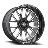 Lethal Wheels Fearless LT08 22x12 -44 Gloss Black Milled