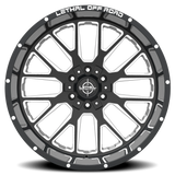 Lethal Wheels Fearless LT08 22x12 -44 Gloss Black Milled