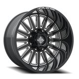 Lethal Wheels Grinder LT07 20x10 -24 Gloss Black Milled