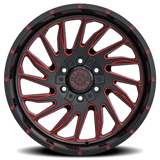Lethal Wheels Rumble LT12 20x10 -18 Gloss Black Milled + Red