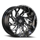 Lethal Wheels Threat LT10 20x10 -12 Gloss Black Milled