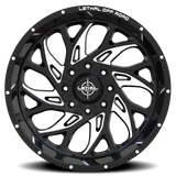Lethal Wheels Threat LT10 22x12 -44 Gloss Black Milled