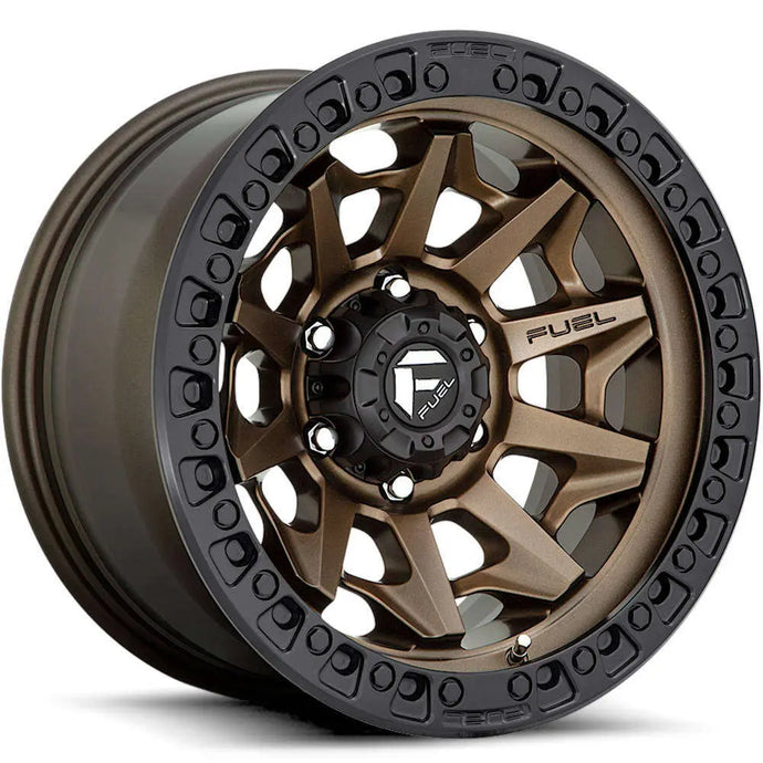 Fuel Covert D696 20x9 +1 Bronze with a Black Simulated Beadlock Ring (4 Wheels)