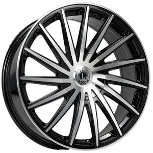Luxxx Alloys LUX40V 22x9 +13 Gloss Black with Machined Spoke Faces (Set of Four)