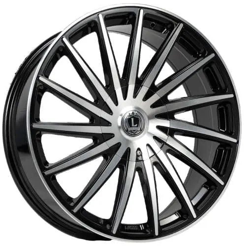 Luxxx Alloys LUX40V 22x9 +13 Gloss Black with Machined Spoke Faces (Set of Four)