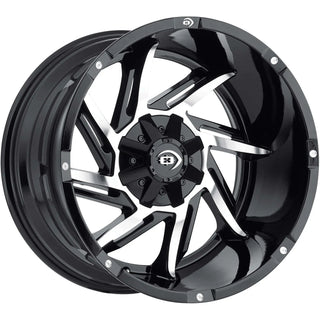 Vision Prowler 422 20x12 -51 Gloss Black with Machined Spoke Faces (Set of Four)