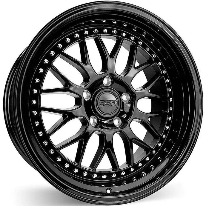ESR SR01 19x10.5 +22 Gloss Black with Chrome Rivets (2 Wheels)