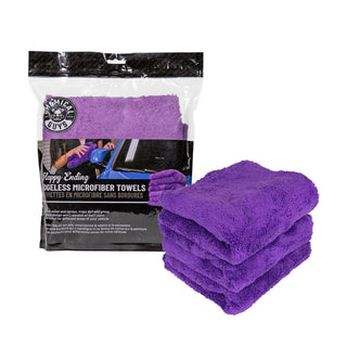 HAPPY ENDING EDGELESS MICROFIBER TOWELS, 16"X16" (3 PACK)