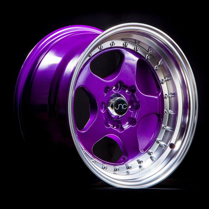 JNC010 | Candy Purple Machined Lip | 16x9 | 4x100/114.3 | +15mm | CB: 73.1