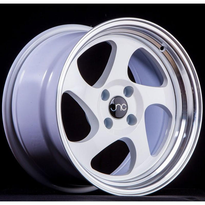 JNC034 | White Machined Lip | 18x10 | 5x114.3 | +25mm | CB: 73.1