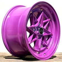JNC025 | Candy Purple Gold Rivets | 15x8 | 4x100 | +25mm | CB: 73.1