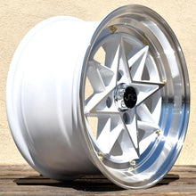 JNC025 | White Machined Face Gold Rivets | 15x8 | 4x100 | +25mm | CB: 73.1