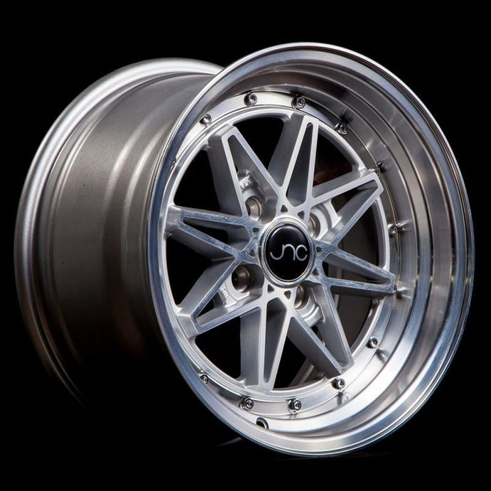 JNC002 | Silver Machined Face | 15x8 | 4x100 | +25mm | CB: 73.1