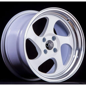 JNC034 | White Machined Lip | 15x8.25 | 4x100 | +20mm | CB: 73.1