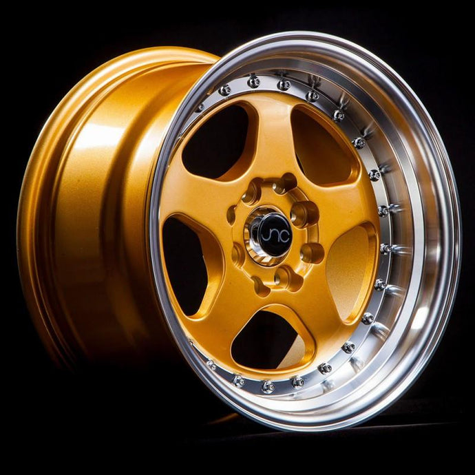 JNC010 | Gold Machined Lip | 17x9 | 5x100 | +25mm | CB: 73.1