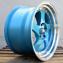 JNC034 | Teal Blue Machine Lip Gold Rivets | 18x10 | 5x114.3 | +25mm | CB: 73.1