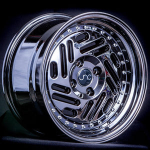 JNC035 | Black Chrome | 15x8 | 4x100 | +25mm | CB: 73.1