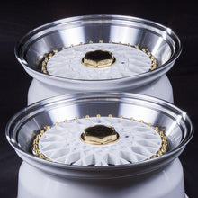 JNC004S | White Machined Lip Gold Rivets| 17x8.5 | 5x100/5x114.3 | +15mm | CB: 73.1
