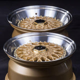 JNC004S | Gold Machined Lip Gold Rivets | 16x9 | 5x100/5x114.3 | +25mm | CB: 73.1