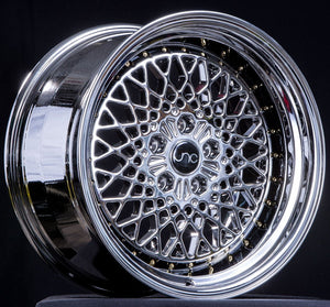 JNC045 | Platinum w/ Gold Rivets | 18x9.75 | 5x114.3 | +20mm | CB: 73.1