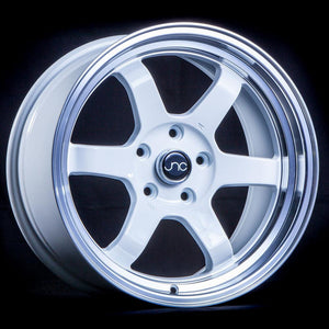 JNC013 | White Machined Lip | 15x8 | 4x100 | +20mm | CB: 73.1