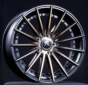 JNC042 | Matte Black Machined Bronze Face | 20x10 | 5x114.3 | +38mm | CB: 73.1