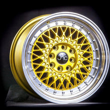 JNC031 | Candy Gold Machined Lip Chrome Rivets | 16x8 | 4x100/4x114.3 | +20mm | CB: 73.1