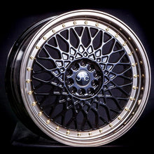 JNC031 | Matte Black Machined Bronze Gold Rivets | 18x9.5 | 5x100/5x114.3 | +35mm | CB: 73.1