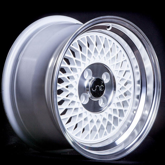 JNC031 | White Machined Lip | 15x8 | 4x100 | +20mm | CB: 73.1