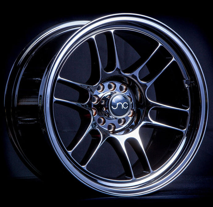 JNC021 | Black Chrome | 17x9.5 | 5x100/5x114.3 | +15mm | CB: 73.1