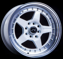 JNC009 | White Machined Lip | 15x8 | 4x100/4x114.3 | +25mm | CB: 73.1
