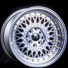 JNC031 | Silver Machined Face Gold Rivets | 17x9 | 5x100/5x114.3 | +30mm | CB: 73.1