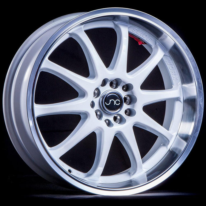 JNC019 | White Machined Lip | 18x9 | 5x100/5x114.3 | +20mm | CB: 73.1