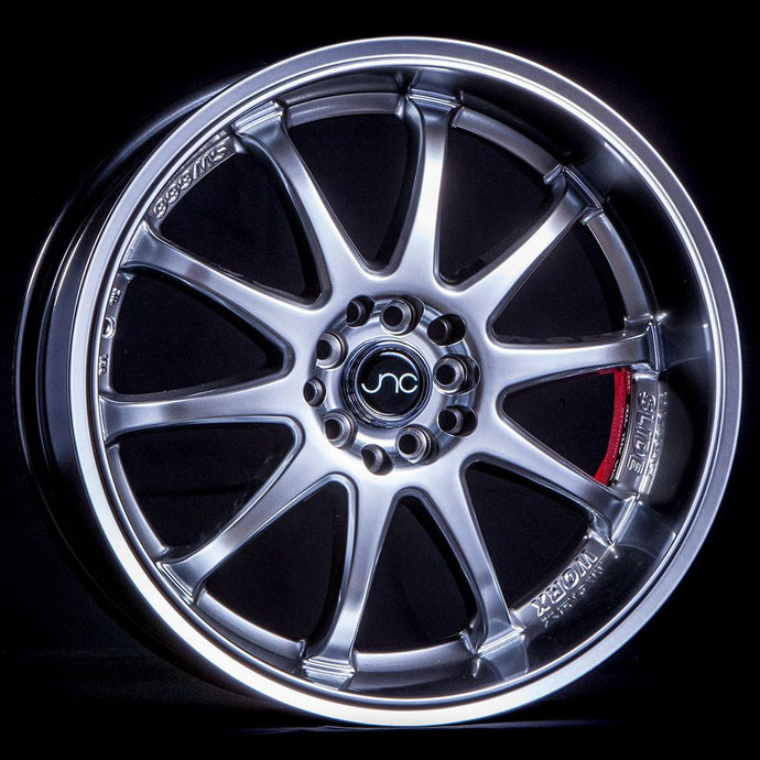 JNC019 | Hyper Black Machined Lip | 18x8 | 5x100/5x114.3 | +27mm | CB: 73.1