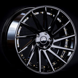 JNC051 | Gloss Black/Gold Rivets | 19x9.5 | 5x120 | +30mm | CB: 72.6