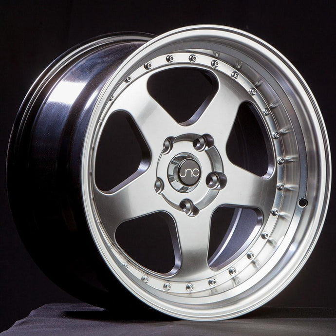 JNC010 | Hyper Black Machined Lip | 15x9 | 4x100/4x114.3 | +20mm | CB: 73.1