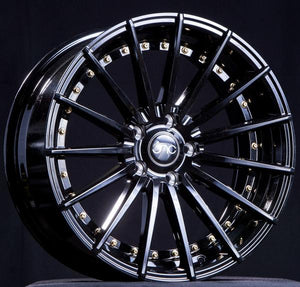 JNC042 | Gloss Black Gold Rivets | 19x9.5 | 5x114.3 | +35mm | CB: 73.1