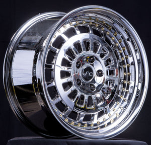 JNC046 | Platinum w/ Gold Rivets | 19x9.5 | 5x112 | +25mm | CB: 66.66