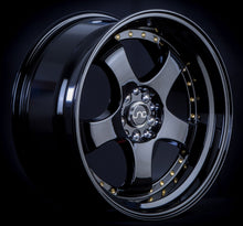 JNC017 | Gloss Black w/ Gold Rivets | 18x8.5 | 5x100/5x114.3 | +30mm | CB: 73.1