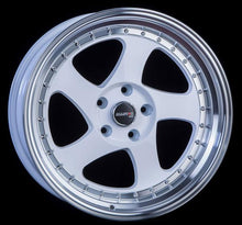 JNC034 | White Machined Lip Gold Rivets | 18x9.5 | 5x114.3 | +30mm | CB: 73.1