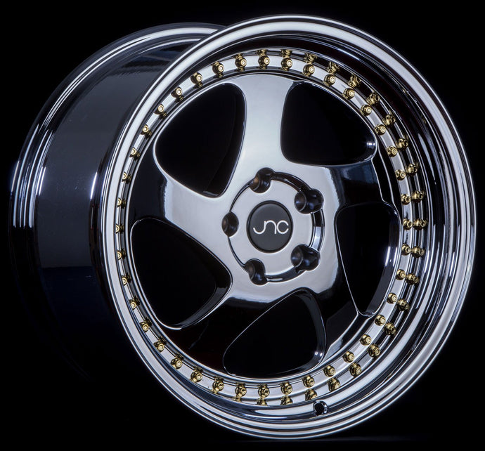 JNC034 | Platinum Gold Rivets | 18x8.5 | 5x114.3 | +30mm | CB: 73.1