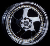 JNC034 | Platinum Gold Rivets | 18x10 | 5x114.3 | +25mm | CB: 73.1