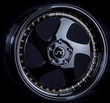 JNC034 | Gloss Black Gold Rivets | 18x8.5 | 5x114.3 | +30mm | CB: 73.1