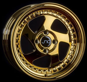 JNC034 | Platinum Gold Gold Rivets | 15x8 | 4x100 | +20mm | CB: 73.1