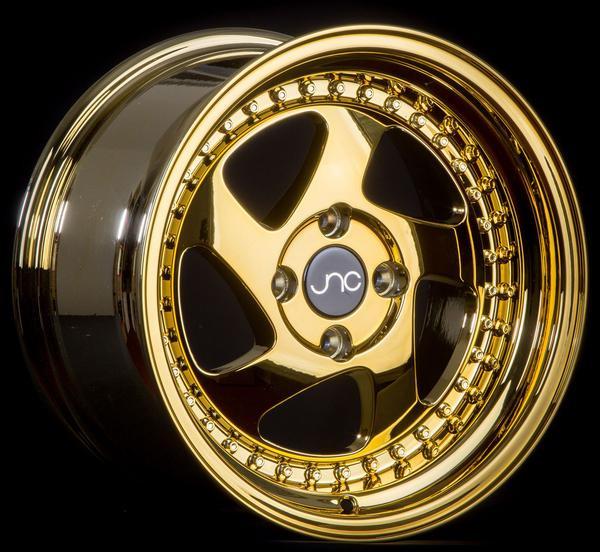 JNC034 | Platinum Gold Gold Rivets | 15x8 | 4x100 | +20mm | CB: 73.1